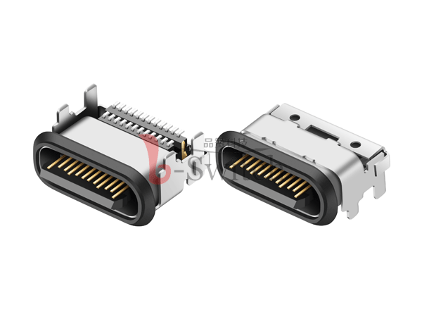 小型防水IPX7板上24Pin Type C母座
