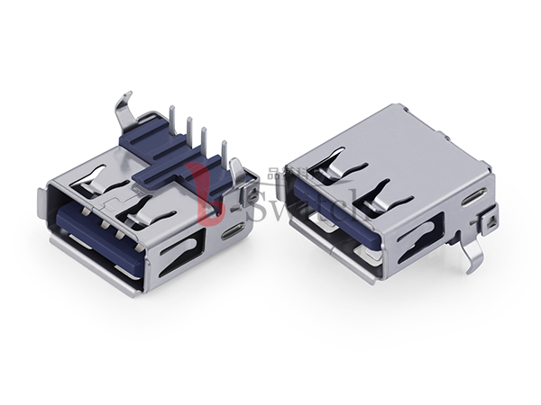 USB2.0 AF母座 弯脚有盖 有卷边