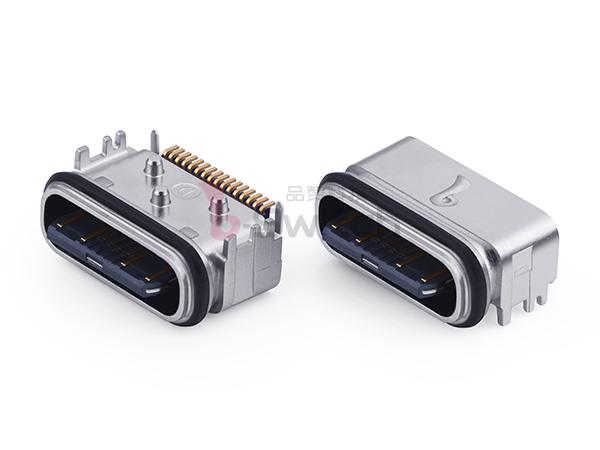 短体IPX6防水16pin 板上Type C母座