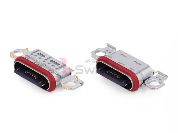 沉板1.05 带耳防水16PIN TYPE-C母座